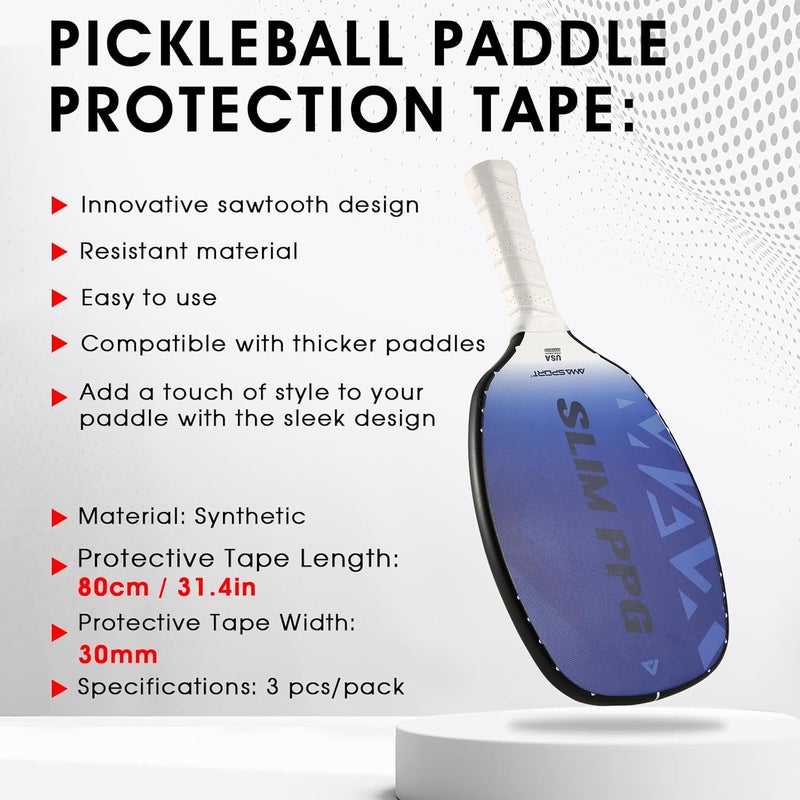 PICKLETECH شريط حماية مضرب البيكلبول - واقي حافة رأس المضرب - شريط حماية حافة المضرب - يتناسب تمامًا مع الحافة المنحنية - بدون تجاعيد - Image 4